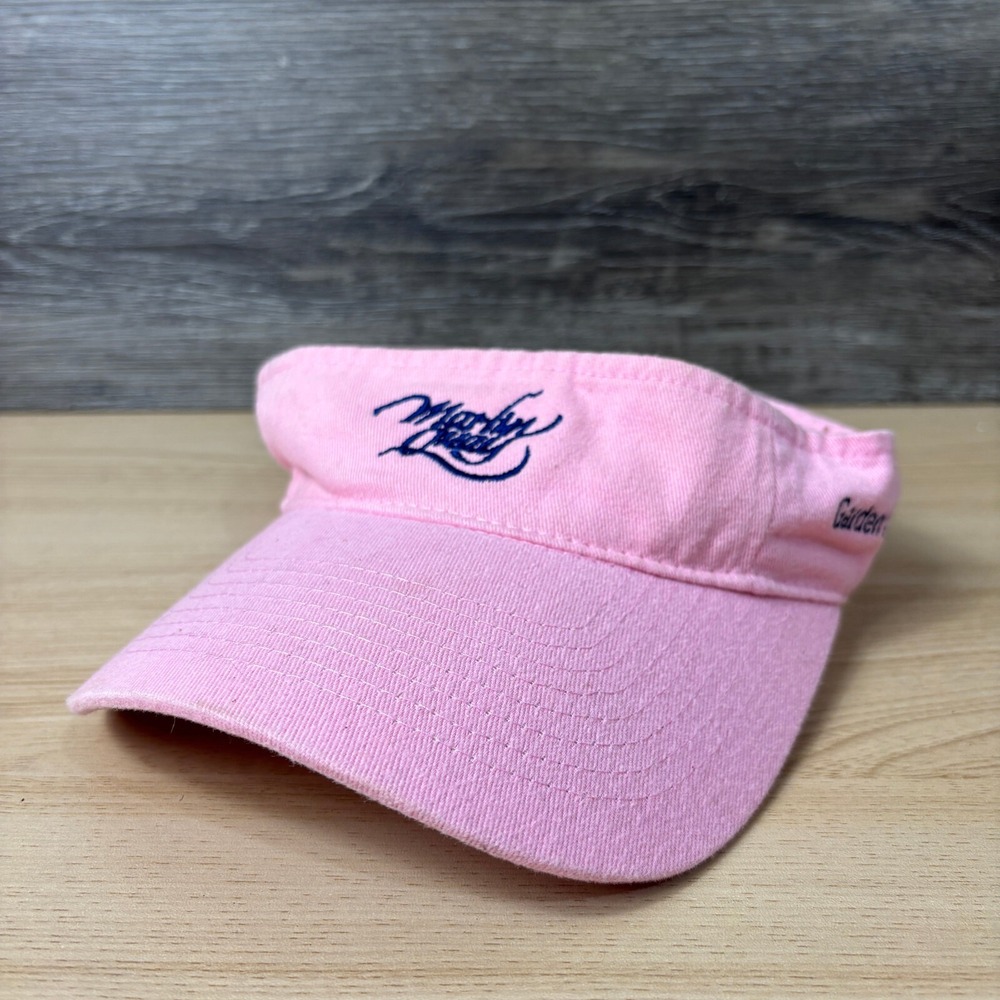 Marlin Quay Hat Cap Visor Womens Pink Blue Script Adjustable‎